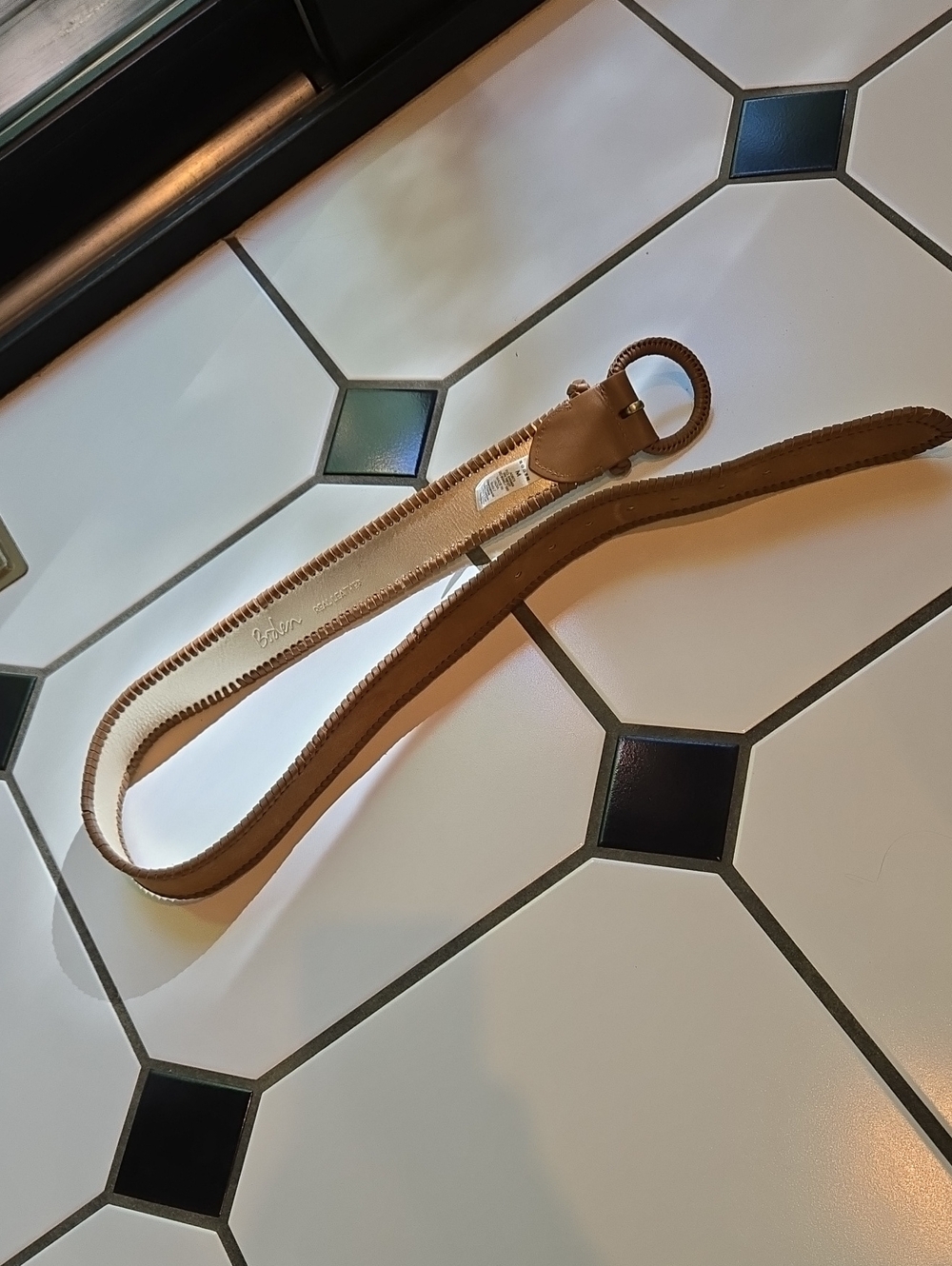 Biden Leather Loop Belt Strap - Tan